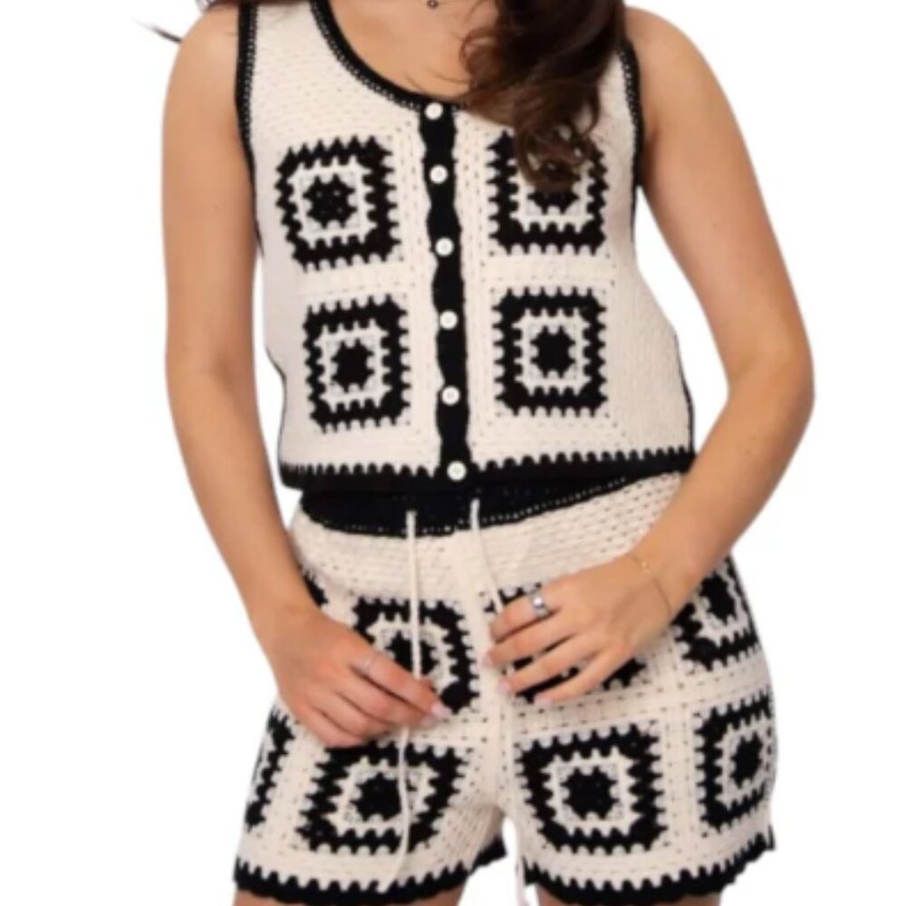 RD Style Crochet Vest and Matching Short Set